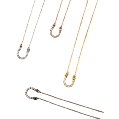 Collana ferro di cavallo con zirconi bianchi Jos