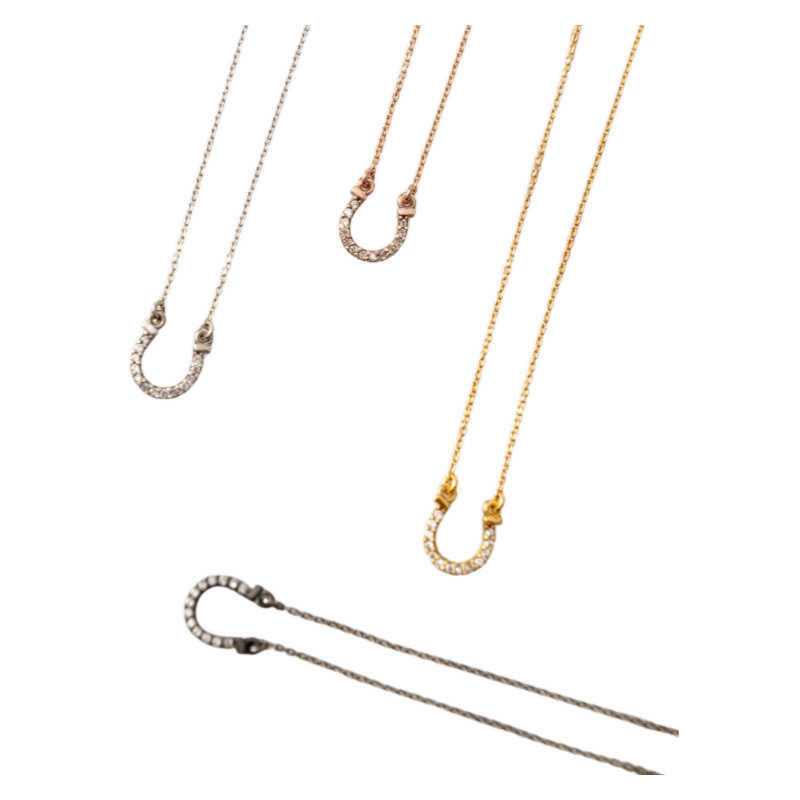 Collana ferro di cavallo con zirconi bianchi Jos