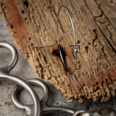 Bracciale rigido filetto aste argento Jos
