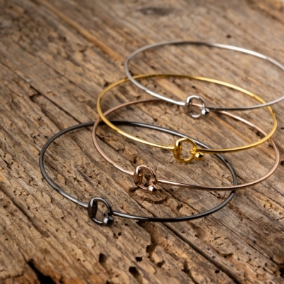 Bracciale con imboccatura semplice argento rigido Jos
