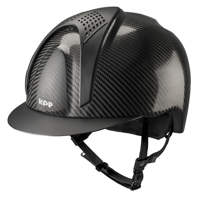 Cap in carbonio E-light lucio con visiera opaca e 2 tasselli Nero Opaco Kep Italia