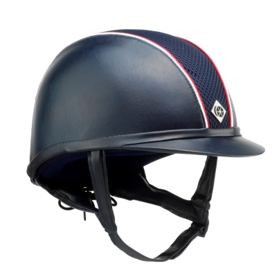 Charles Owen Equitation cap Ayr 8 model with colored piping