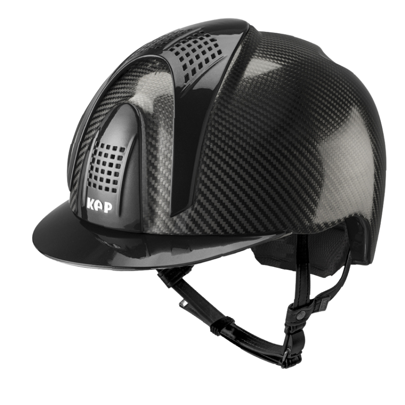 Cap in carbonio e-light con visiera lucida e 3 inserti metal Kep Italia